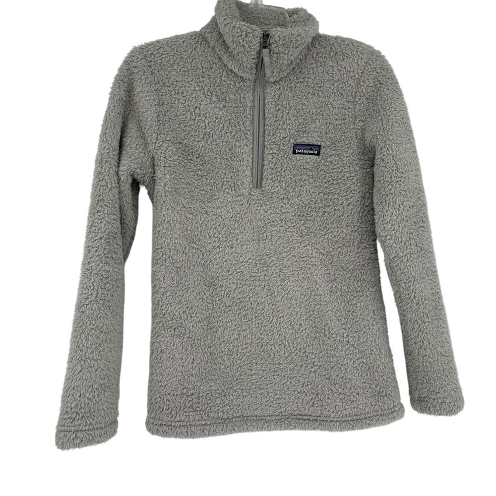 Patagonia Worn Wear Sweater Womens Size XS Gray Fleece Soft Sherpa Quarter zip